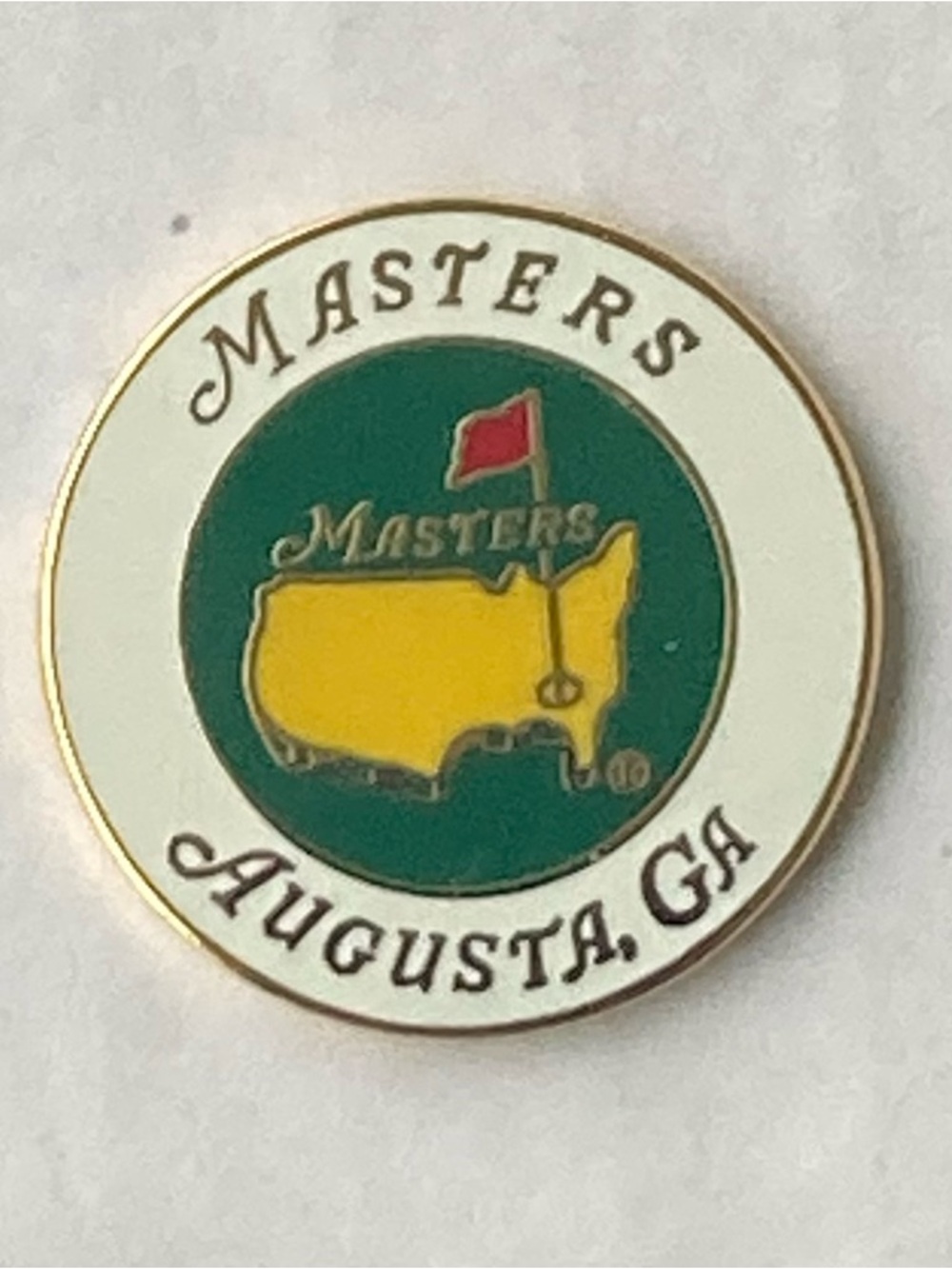 Masters Undated Golf Ball Marker in Green, Yellow, Red Sold at Augusta National
